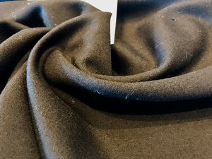 Dark Brown 100% Wool Flannel.    1/4 Metre Price