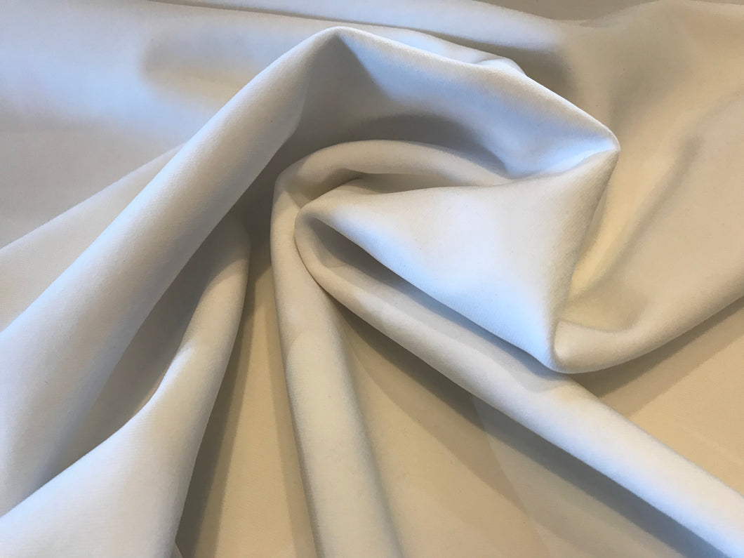 Interfaced White Polyester Spandex ITY.   1/4 Meter Price