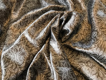 Load image into Gallery viewer, Khaki Cream Floral Print 100% Silk Charmeuse.   1/4 Metre Price