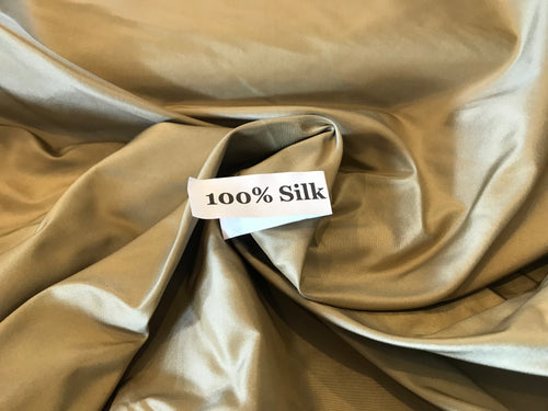 Khaki 100% Silk Taffeta.   1/4 Metre Price