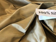 Load image into Gallery viewer, Khaki 100% Silk Taffeta.   1/4 Metre Price