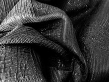 Load image into Gallery viewer, Black Basket Weave.86% Polyester 14% Metallic.   1/4 Metre Price