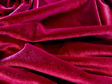 Load image into Gallery viewer, Red Stretch Velvet 90% Polyester 10% Spandex     1/4 Meter Price