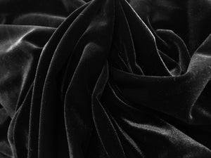 Black Stretch Velvet 90% Polyester 10% Spandex     1/4 Meter Price