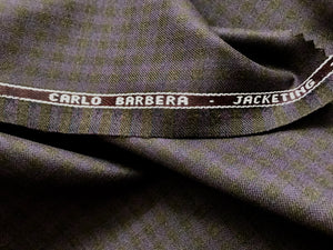 Purple & Brown Plaid 100% Wool Flannel Suiting     1/4 Metre Price