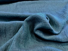 Load image into Gallery viewer, Crinkle Jewel Teal 100% Linen    1/4 Metre Price