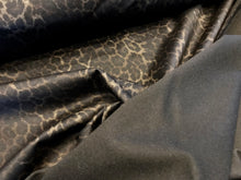 Load image into Gallery viewer, Navy &amp; Brown Leopard Printed Ponte 58% Poly 37% Rayon 5% Spandex  1/4 Metre Price