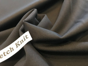 Black Ponte di Roma Knit 65% Rayon 30% Nylon 5% Spandex.  1/4 Meter Price