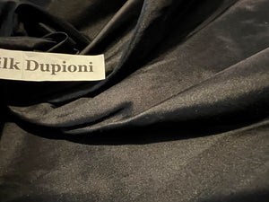 Black 100% Silk Dupioni.      1/4 Meter Price