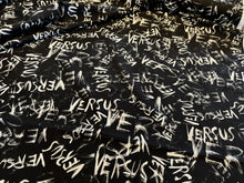 Load image into Gallery viewer, Designer Black &amp; White Graffiti 100% Cotton Knit.   1/4 Meter Price