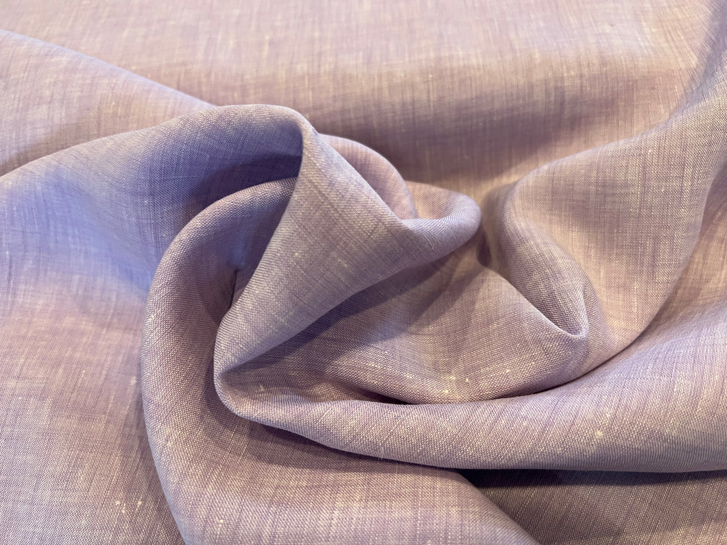 Mauve Flecked 100% Handkerchief Linen.  1/4 Metre Price