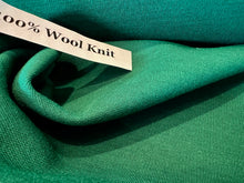 Load image into Gallery viewer, Designer Shamrock Green 100% Wool Double  Knit 60% off!!!  1/4 Metre Price