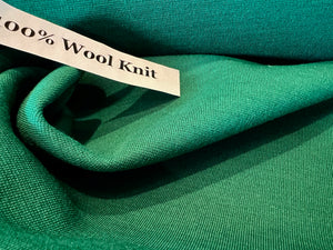 Designer Shamrock Green 100% Wool Double  Knit 60% off!!!  1/4 Metre Price