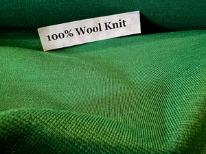 Designer Shamrock Green 100% Wool Double  Knit 60% off!!!  1/4 Metre Price