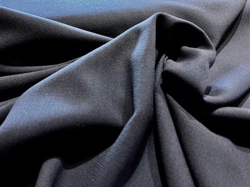 Marine Blue 100% Wool Double Crepe   1/4 Meter Price