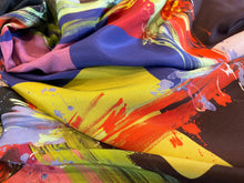 Load image into Gallery viewer, Multicoloured Paint Splatter 100% Silk Crepe de Chine.   1/4 Metre Price