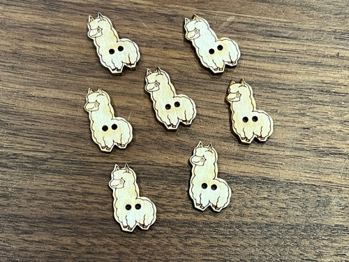 Llama 100% Wood Button.  Price per Button