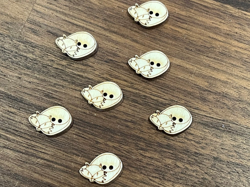 Sleeping Fox 100% Wood Button.  Price per Button