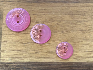 Pink Speckled 2 Hole Button.   Price per Button
