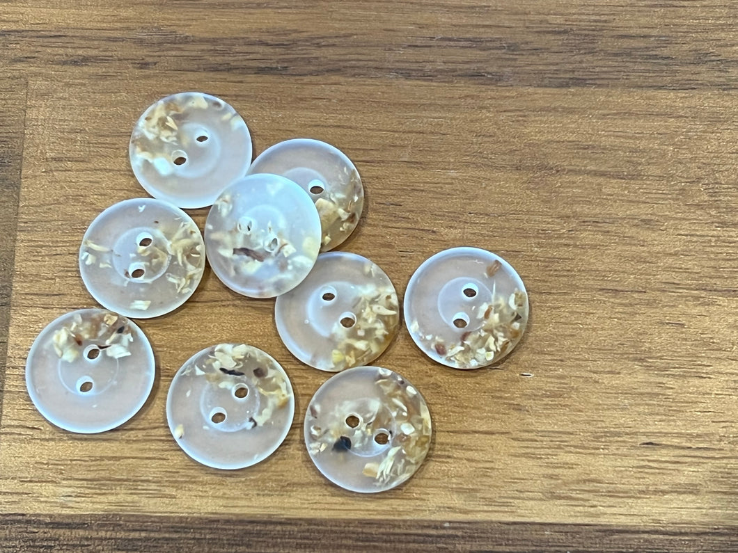 Beige Speckled 2 Hole Button.   Price per Button