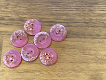 Load image into Gallery viewer, Pink Speckled 2 Hole Button.   Price per Button