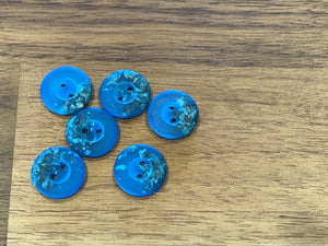 Royal Blue Speckled 2 Hole Button.   Price per Button