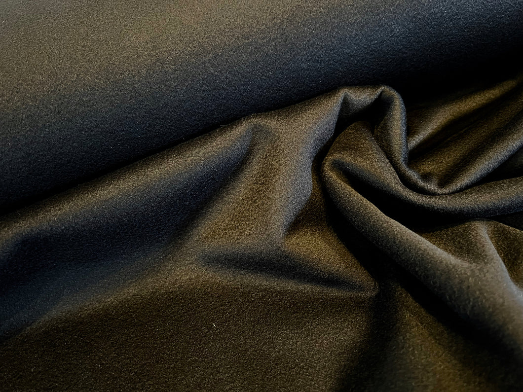 Designer Obsidian Black Baby Cashmere Double.   1/4 Metre Price
