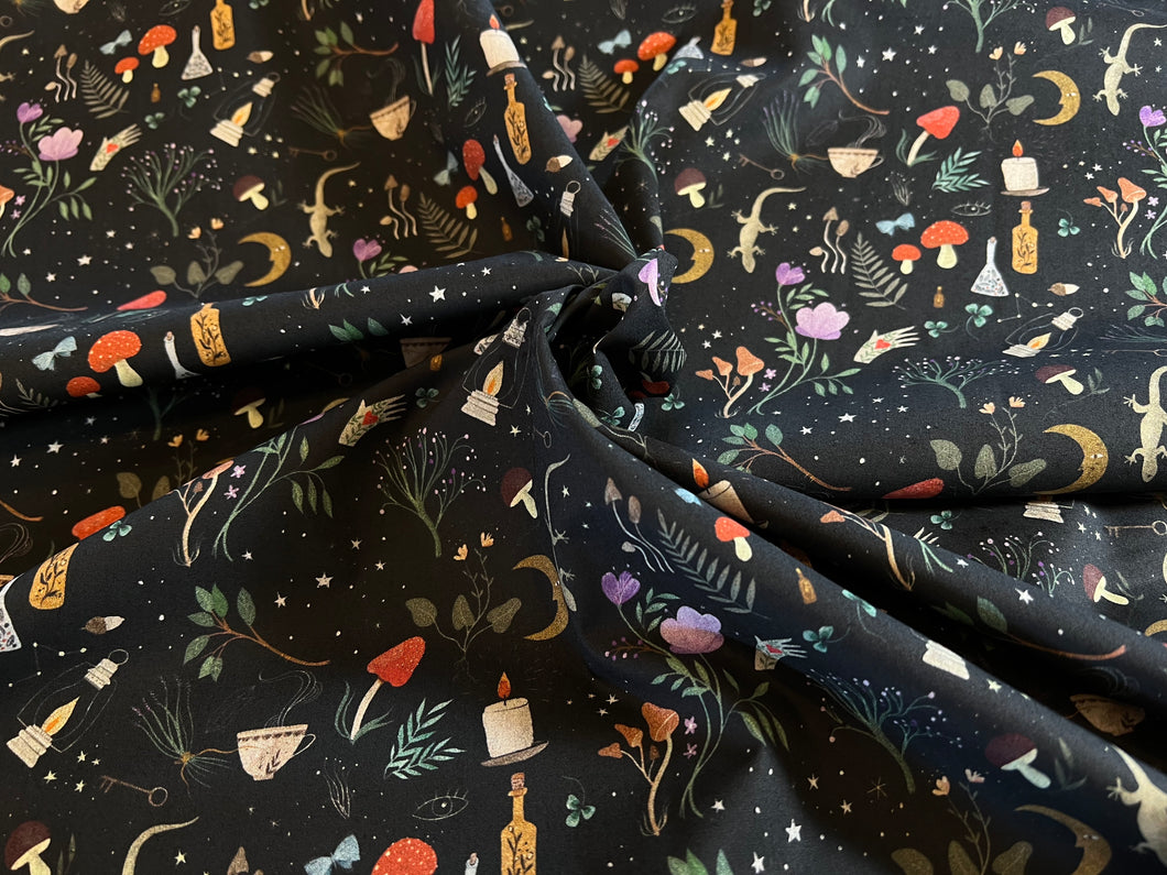 Black Alchemy 100% Cotton Poplin    1/4 Metre Price