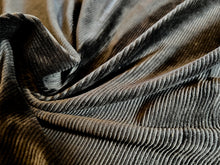 Load image into Gallery viewer, Black Stretch Corduroy 65% Cotton 30% Poly 5% Elastane 2 Way Stretch       1/4 Metre Price