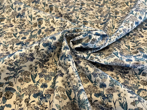 Poet's Meadow Blue & White Liberty of London 100% Cotton Tana Lawn    1/4 Metre Price