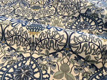 Load image into Gallery viewer, Blue &amp; White Morris Allotment Liberty of London 100% Cotton Tana Lawn.   1/4 Metre Price