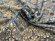 Load image into Gallery viewer, Blue &amp; White Morris Allotment Liberty of London 100% Cotton Tana Lawn.   1/4 Metre Price