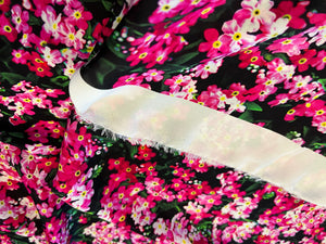 Neon Floral Garden 100% Silk Georgette.   1/4 Metre Price