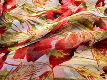 Load image into Gallery viewer, Poppy Fields 100% Silk Chiffon.     1/4 Metre Price