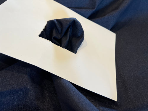 Indigo Blue Denim 60% Cotton 30% Poly 2% Elastane.   1/4 Metre Price