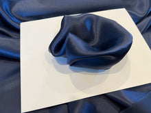 Load image into Gallery viewer, Marine Blue 100% Silk Charmeuse.    1/4 Meter Price