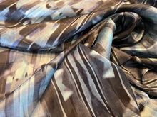 Load image into Gallery viewer, Designer Grey and Blue Abstract 100% Viscose Lining     1/4 Meter Price