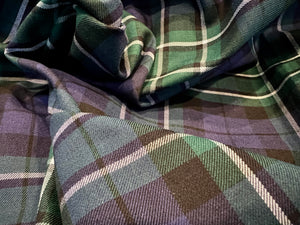 Purple & Green Tartan Viyella 80% Cotton 20% Wool.   1/4 Metre Price