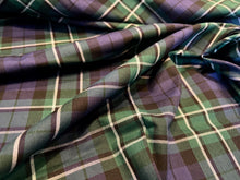 Load image into Gallery viewer, Purple &amp; Green Tartan Viyella 80% Cotton 20% Wool.   1/4 Metre Price