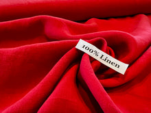 Load image into Gallery viewer, Ruby Red Orange Lightweight 100% Linen.   1/4 Metre Price