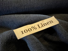 Load image into Gallery viewer, Crinkle Black 100% Linen.  1/4 Metre Price