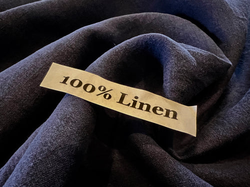 Navy Blue Lightweight 100% Linen.   1/4 Metre Price