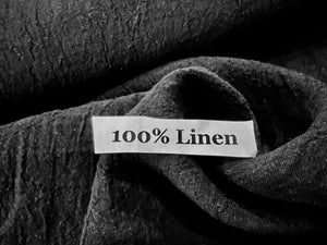 Crinkle Black 100% Linen.  1/4 Metre Price