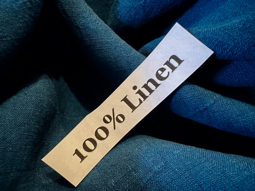 Ocean Teal Blue Lightweight 100% Linen.   1/4 Metre Price