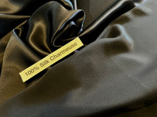 Load image into Gallery viewer, Imported Black 100% Silk Charmeuse     1/4 Meter Price