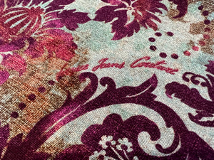 Designer Purple & Turquoise Baroque Tapestry 100% Cotton Knit   1/4 Metre Price