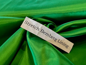 Lime Green Stretch Bemberg Lining     1/4 Meter Price