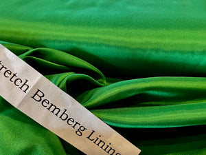 Lime Green Stretch Bemberg Lining     1/4 Meter Price