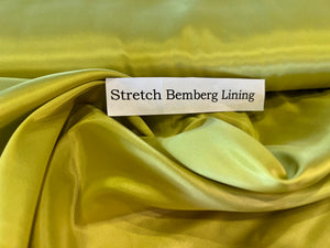 Chartreuse Stretch Bemberg Lining     1/4 Meter Price