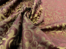 Load image into Gallery viewer, Royal Burgundy &amp; Gold Baroque Bengaline Home Dec.   1/4 Metre Price
